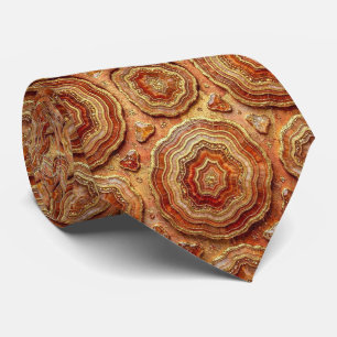 Luxury Suit Tie Rust + Gold Geode Neck Tie