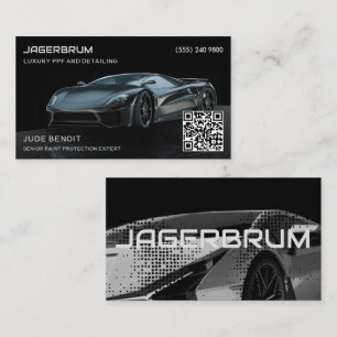 Luxury Supercar PPF & Auto Detailing QR Code Business Card