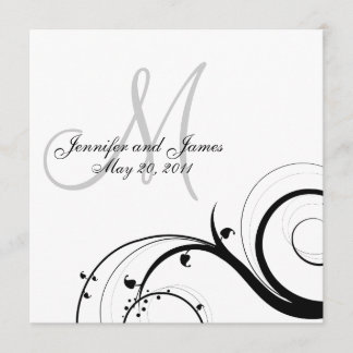 Luxury Swirl Monogram Wedding Invitation front