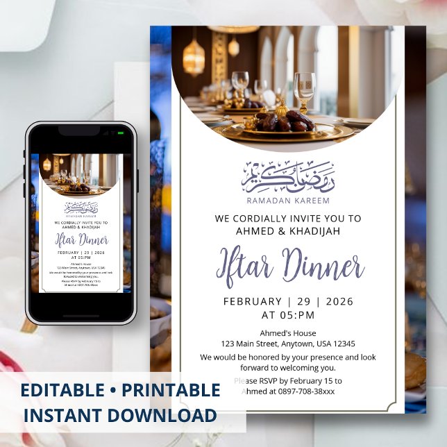 Luxury Table Setting Ramadan Iftar Invitation (Creator Uploaded)