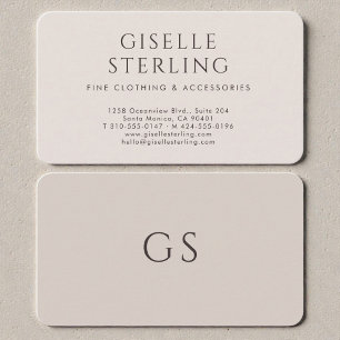 Luxury Taupe Neutral Boutique Business Card