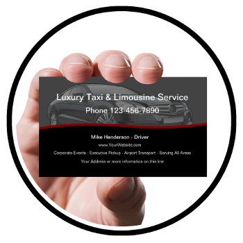 Luxury Taxi Limousine Car Service Business Card by Luckyturtle at Zazzle
