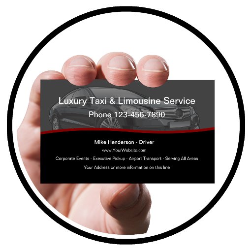 Customizable Luxury Taxi Limousine Car Service Business Card
