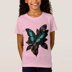 Luxury Teal Butterfly Acrylic Wall Art T-Shirt