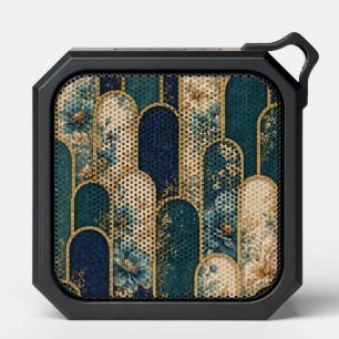 Luxury Teal & Gold Floral Bluetooth Speaker