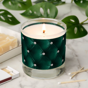 Luxury Teal Green Faux Velvet Scented Candle