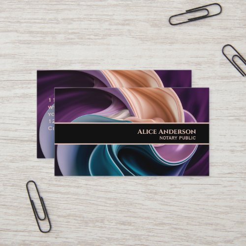 Luxury teal plum violet beige elegant glam chic business card