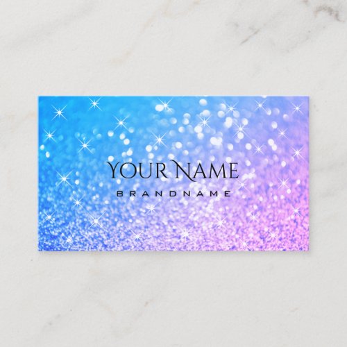 Luxury Teal Purple Glitter Luminous Sparkle Stars Business Card
