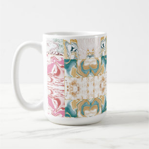 Luxury Teal & Rose Gold Marble Swirl Fluid Marble Coffee Mug