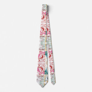 Luxury Teal & Rose Gold Marble Swirl Fluid Marble Neck Tie