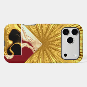 Luxury Tech Armor: Crimson & Gold Achempong Design iPhone 17 Pro Max Case