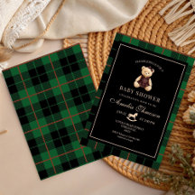 Luxury Teddy Bear baby shower Invitation