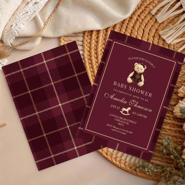 Luxury Teddy Bear baby shower Invitation (Creator Uploaded)
