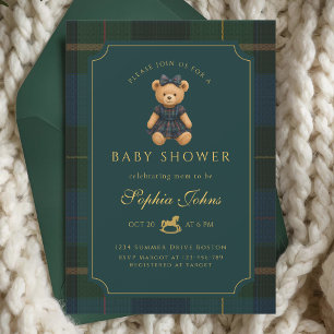 Luxury Teddy Bear baby shower Invitation