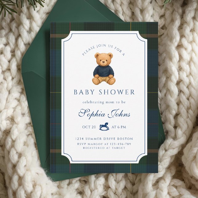 Luxury Teddy Bear baby shower  Invitation (Creator Uploaded)