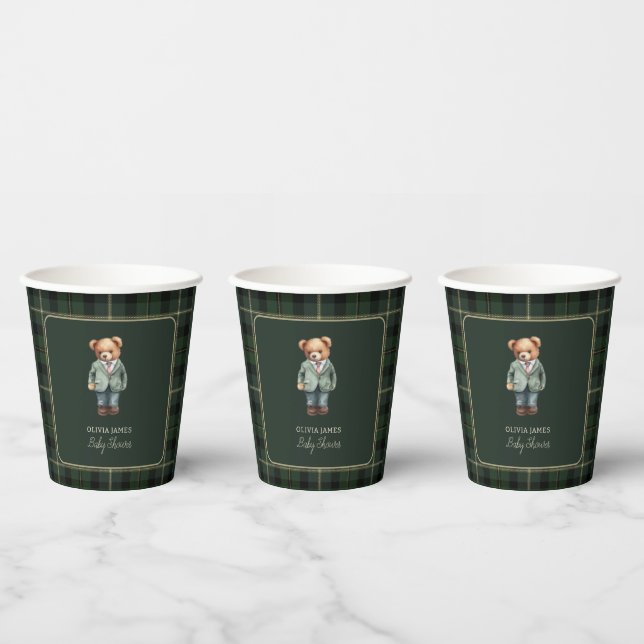 Luxury teddy bear baby shower paper cups (Multi)