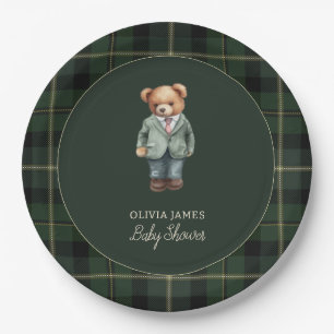 Luxury teddy bear baby shower paper plates