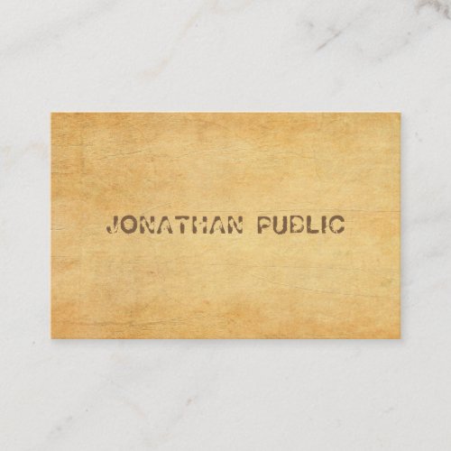 Luxury Template Vintage Old Paper Distressed Text Business Card