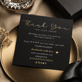 Luxury Thank You Elegant Black and Gold