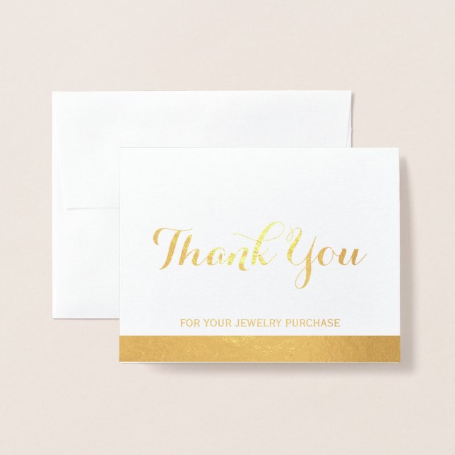 Luxury Thank You Note for Your Jewelry Purchase Foil Card (Front With Envelope)