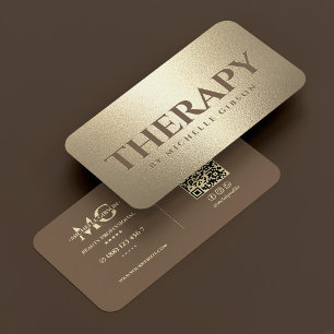 Luxury Therapy Therapist Brown Faux Gold Business Card