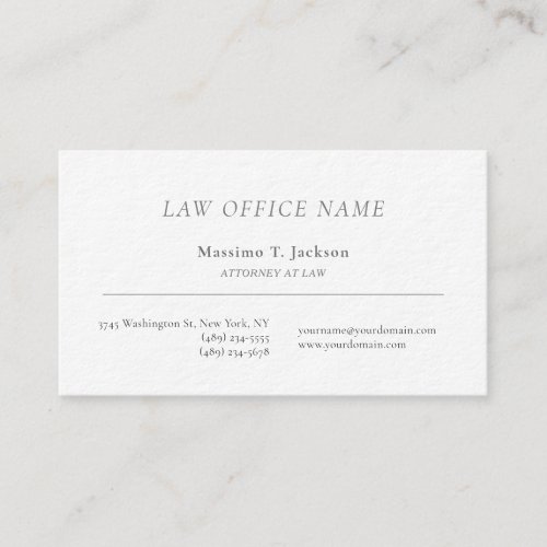 Luxury Thick Attorney at Law Lawyer Office Business Card