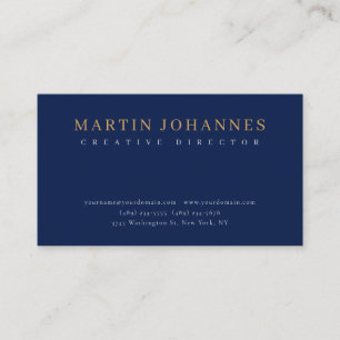 Luxury Thick Elegant Professional Dark Blue Plain Business Card