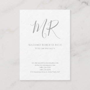 Luxury Thick Modern Monogram Plain Minimalist Business Card