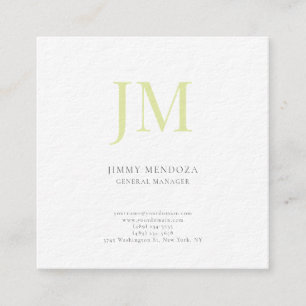 Luxury thick modern plain professional monogram square business card
