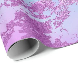 Luxury Tiffany Celestial Blue Pink Purple Marble Wrapping Paper