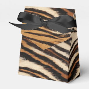 Luxury Tiger Skin Faux Fur Wild Animal Stripe Favor Boxes
