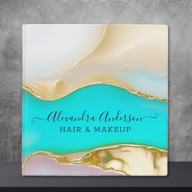 Luxury Tile and White Gold Accents Script 3 Ring Binder (Luxury Tile and White Gold Accents Script 3 ring binder)