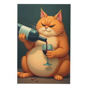 Luxury Tipsy Cat Modern Art Illustration
