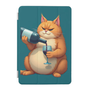 Luxury Tipsy Cat Modern Art Illustration iPad Mini Cover