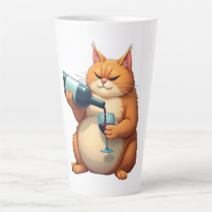 Luxury Tipsy Cat Modern Art Illustration Latte Mug