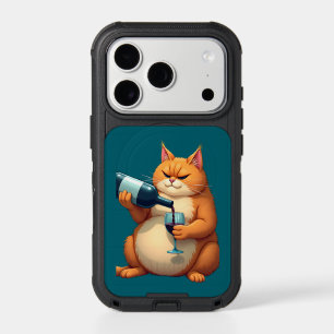 Luxury Tipsy Cat Modern Art Illustration iPhone 17 Pro Case