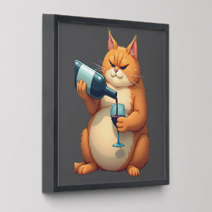 Luxury Tipsy Cat Modern Art Illustration Peel And Stick Photo Tile