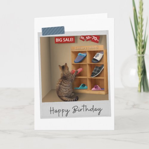 Luxury Toilets Cats Funny Birthday Card