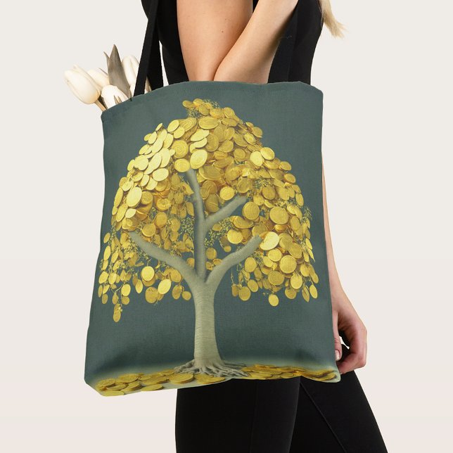 Luxury Tote Bag Stylized Money Tree with Gold Coin (Creator Uploaded)