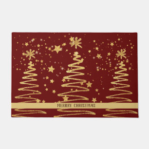 Luxury traditional family favorite glitter red doormat