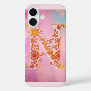 Luxury Transparent Letter N  iPhone 16 Case