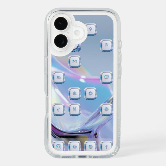 Luxury Transparent UI Phone Sticker Design Speck iPhone Case (Front)