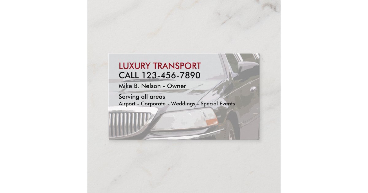 Luxury Transportation Business Card Zazzle