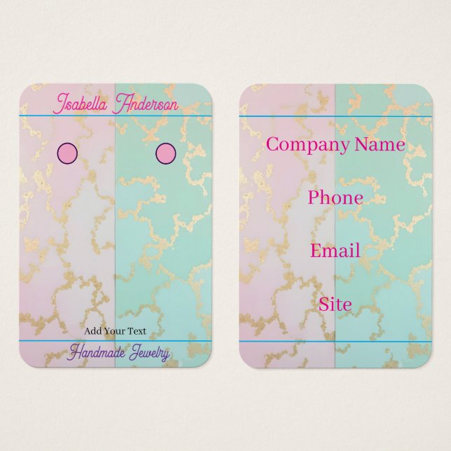 Luxury Trendy Blush Pink Soft Mint Gold Collection (Front & Back)