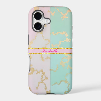 Luxury Trendy Blush Pink Soft Mint Gold Collection iPhone 17 Case