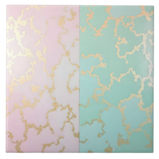 Luxury Trendy Blush Pink Soft Mint Gold Collection Ceramic Tile