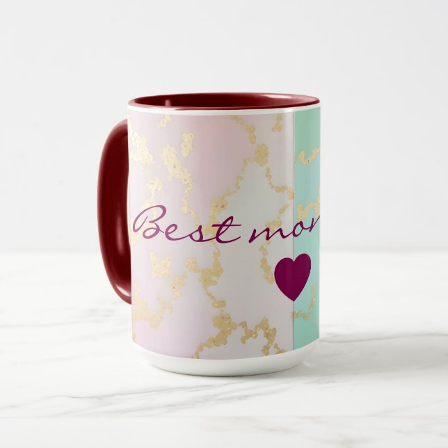 Luxury Trendy Blush Pink Soft Mint Gold Collection Mug (Front Left)