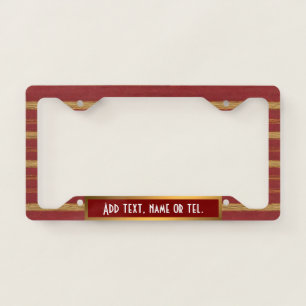 Luxury Trendy Burgundy Gold Linen Collection License Plate Frame