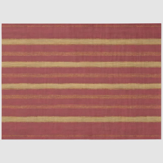 Luxury Trendy Burgundy Gold Linen Collection Tissue Paper (Front)