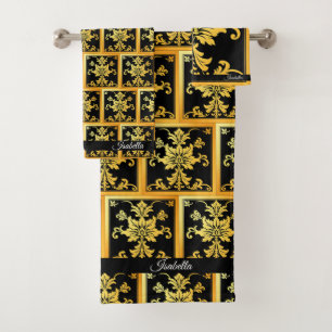 Luxury Trendy Elegant Floral Collection Bath Towel Set